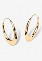 Yellow Gold over Sterling Silver Puffed Hoop Earrings (47mm) - PalmBeach Jewelry