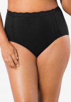 Cotton Full Brief Panty With Lace - Catherines