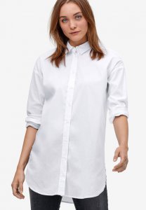 Relaxed Button Front Tunic Shirt - ellos