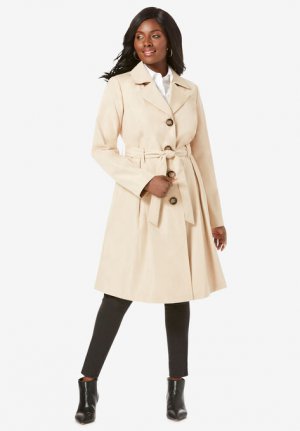 Pleated Trench Coat - Jessica London