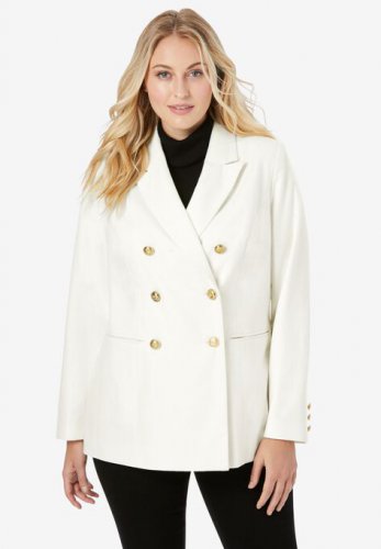 Double Breasted Wool Blazer - Jessica London