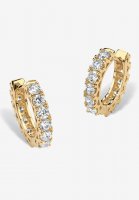 Yellow Gold-Plated Huggie Hoop Earrings - PalmBeach Jewelry