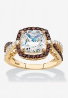 Gold & Silver Princess-Cut Cubic Zirconia Ring - PalmBeach Jewelry