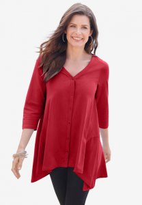 Button-Front Ultimate Tunic - Roaman's