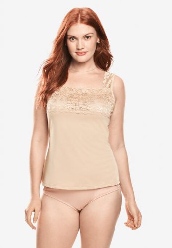 Silky Lace-Trimmed Camisole Slip - Comfort Choice