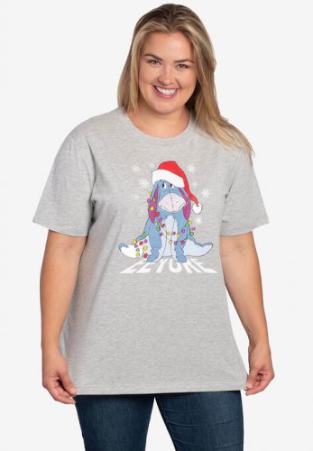 Disney Eeyore Christmas T-Shirt Holiday Gray - Disney