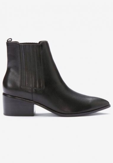 Leather Chelsea Bootie - ellos - Click Image to Close