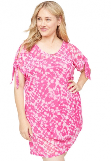 Tie-Dye Breeze Swim Cover-Up - Catherines - Click Image to Close