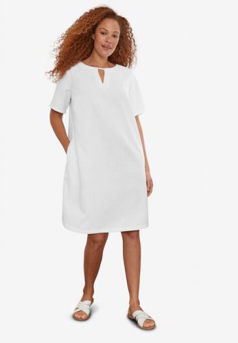 Linen-Blend A-Line Dress - ellos