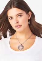 Circle Pendant Necklace & Earring Set - Roaman's