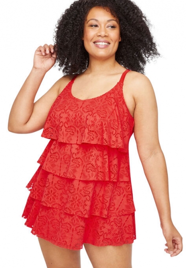 Crochet Flounce Swimdress - Catherines - Click Image to Close