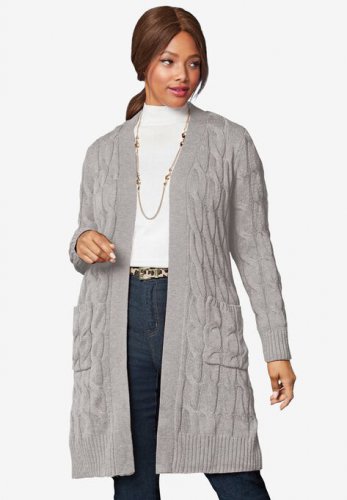 Cable Duster Sweater - Jessica London
