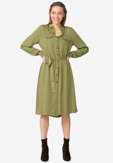 Button-Front Soft Shirtdress - ellos - Click Image to Close