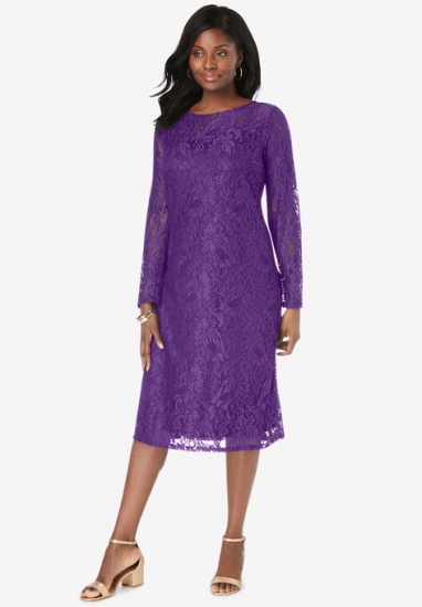 Lace Shift Dress - Jessica London - Click Image to Close