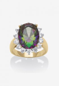 Gold-Plated Cubic Zirconia Cocktail Ring - PalmBeach Jewelry