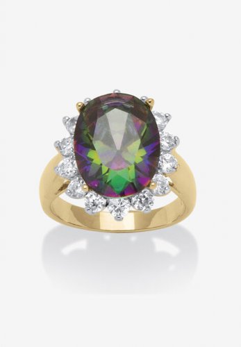 Gold-Plated Cubic Zirconia Cocktail Ring - PalmBeach Jewelry