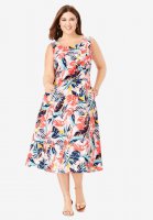 Linen Fit & Flare Dress - Jessica London