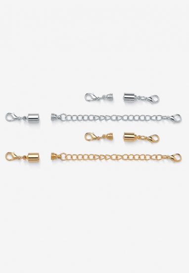 Silver Tone and Gold Tone Chain Extender Set - PalmBeach Jewelry - Click Image to Close