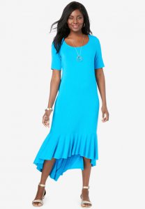 Everyday Knit Flounce Hem Maxi Dress - Jessica London