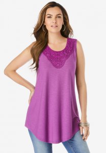 Lace-Trim Swing Tank - Roaman's