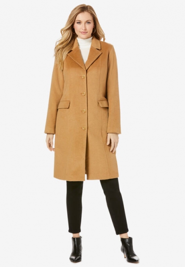 Notch Collar Coat - Jessica London - Click Image to Close