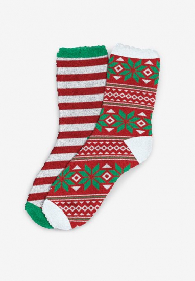 2-Pack Fuzzy Socks - Comfort Choice - Click Image to Close