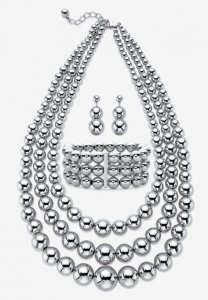 Silver Tone Necklace Set - PalmBeach Jewelry
