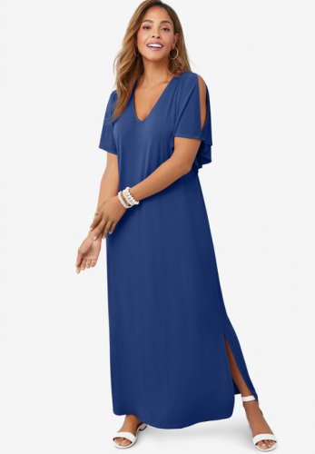 Cold Shoulder Maxi Dress - Jessica London