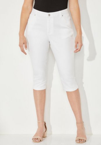 Sateen Stretch Capri - Catherines