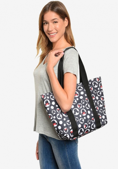 Disney Mickey Mouse Tote Minnie Icon Zippered Travel Handbag - Disney - Click Image to Close
