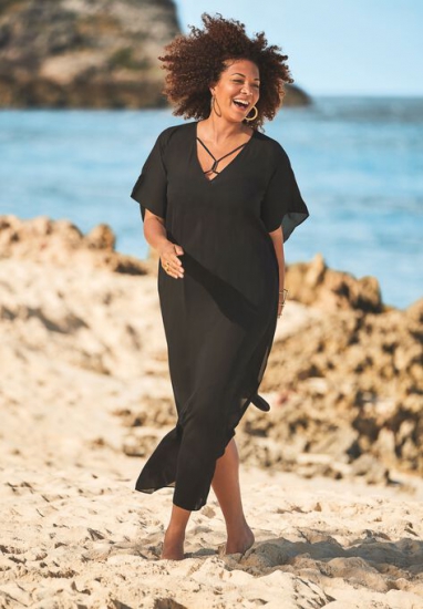 V-Neck Swim Caftan - Swim 365 - Click Image to Close