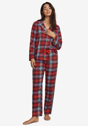 Plaid Flannel Pajama Set - ellos