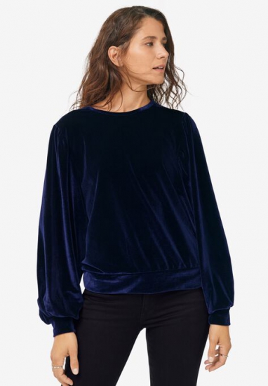 Full Sleeve Velour Top - ellos - Click Image to Close