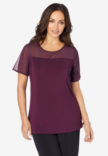 Sheer Knit Top - Jessica London