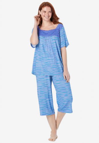 Lace-Trim capri PJ Set - Dreams & Co.