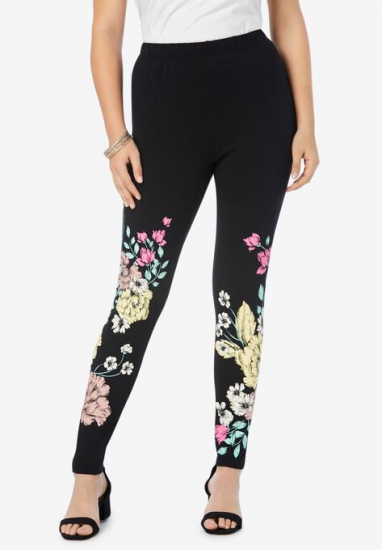 Placement-Print Legging - Roaman's - Click Image to Close