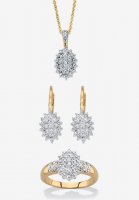 Gold Plated Genuine Diamond Jewelry Set - PalmBeach Jewelry