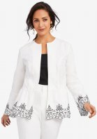 Peplum Poplin Jacket - Jessica London