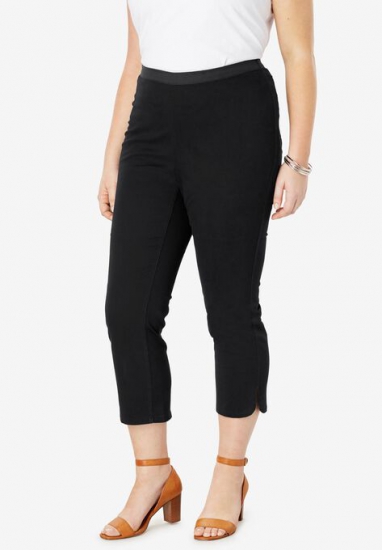 Curved Hem Crop Jeggings - Jessica London - Click Image to Close