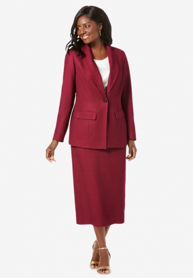 Single-Breasted Skirt Suit - Jessica London - Click Image to Close