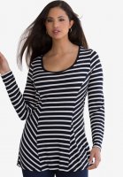 Mixed Stripe Tunic - Jessica London