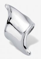 Platinum-Plated Free Form Diagonal Ring - PalmBeach Jewelry