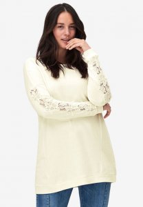 Lace Trim Sweatshirt Tunic - ellos