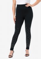 Rhinestone-Trim Legging - Roaman's