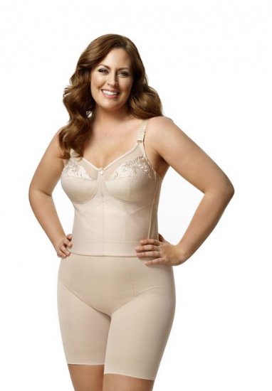 Embroidered Soft-Cup Longline Bra - Elila - Click Image to Close