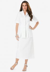 Short Sleeve Skirt Suit - Roaman's