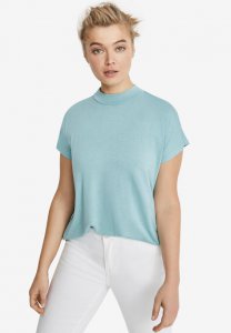 Cap-Sleeve Mock Neck Tee - ellos