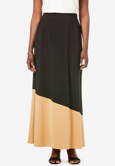 Travel Knit Maxi Skirt - Jessica London - Click Image to Close