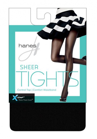 X-Temp Sheer Control Top Tights with Comfort Waistband - Hanes - Click Image to Close