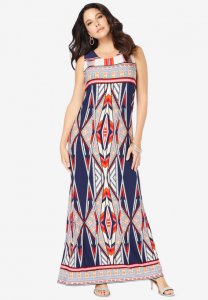 Ultrasmooth Print Maxi Dress - Roaman's